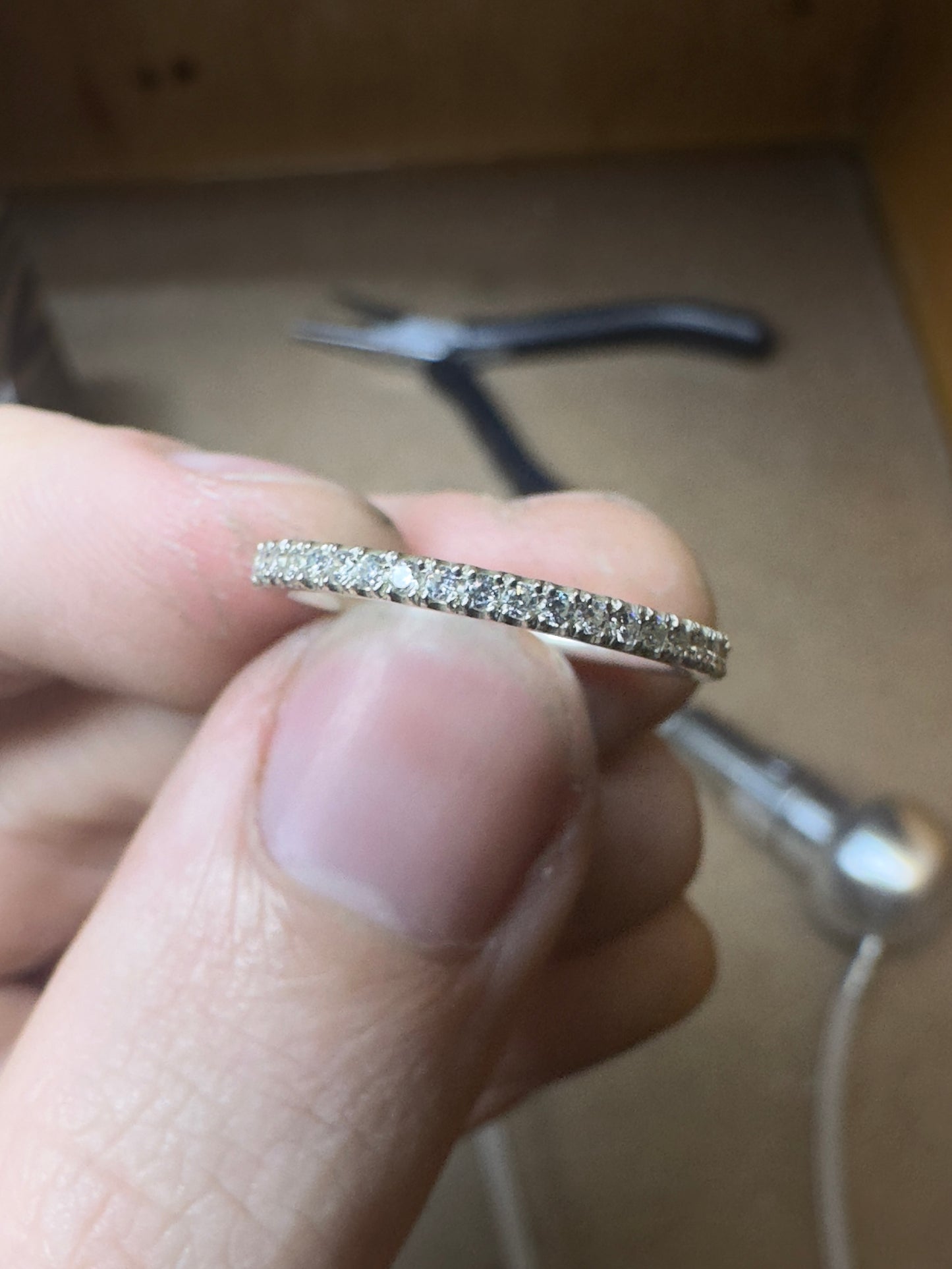 Fine diamond half eternity ring