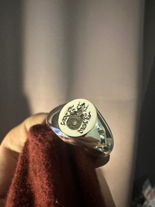 Custom silver signet ring