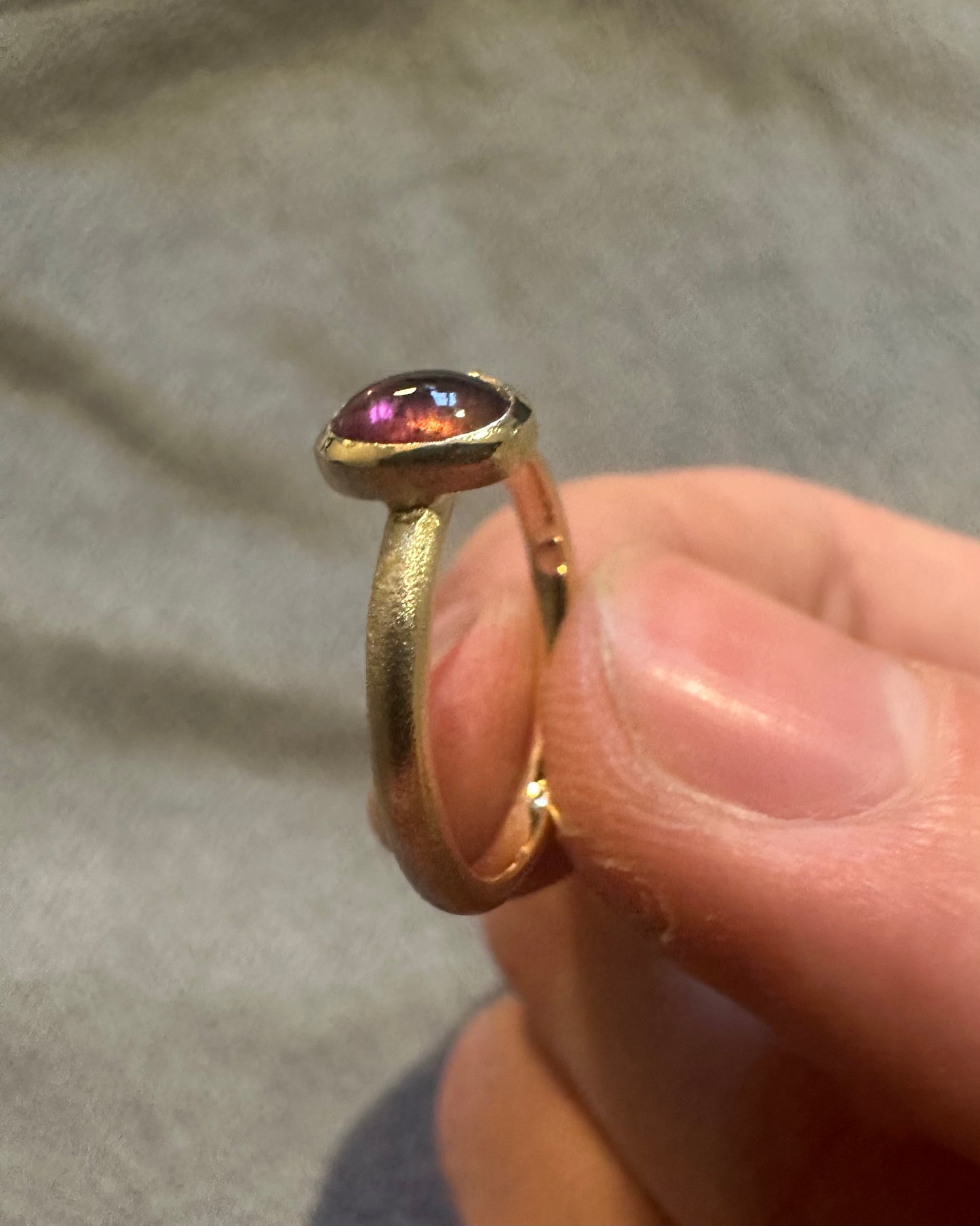 Pink tourmaline and frosted gold