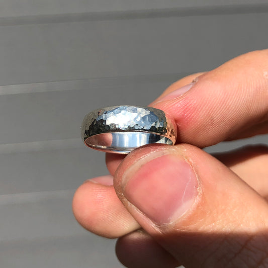 Textured silver band